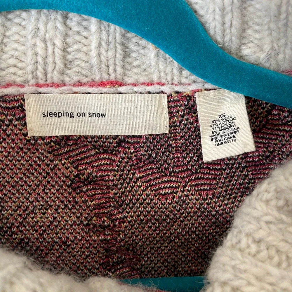 Anthropologie / Sleeping on Snow - Floral Knit Button-Up Sweater - Picture 4 of 7